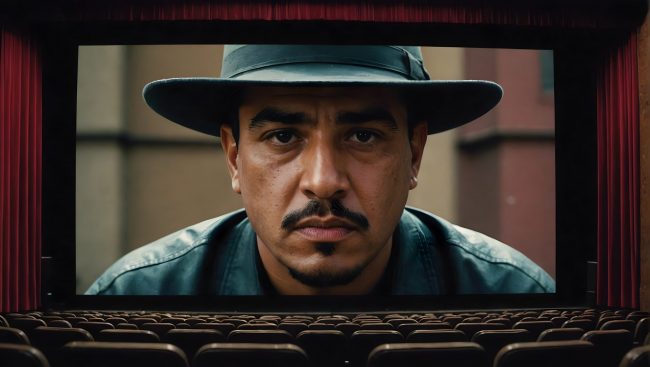 Chicano characte on movie screen illustrates blog "Essential Movies To Understand Chicano Culture"