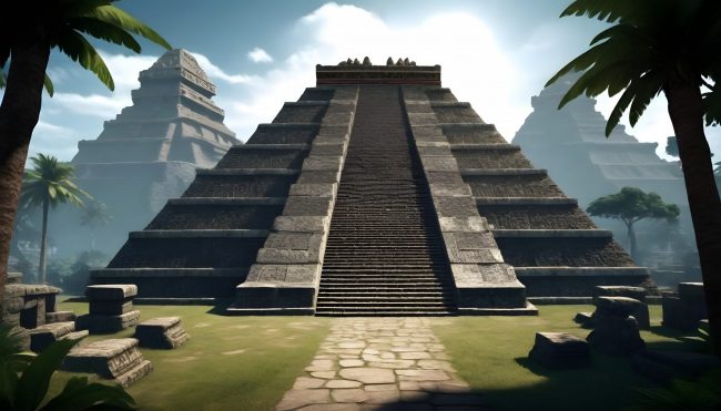 Mythical-Aztec-land-freepik-ai Representation of the mythical land of Aztlan