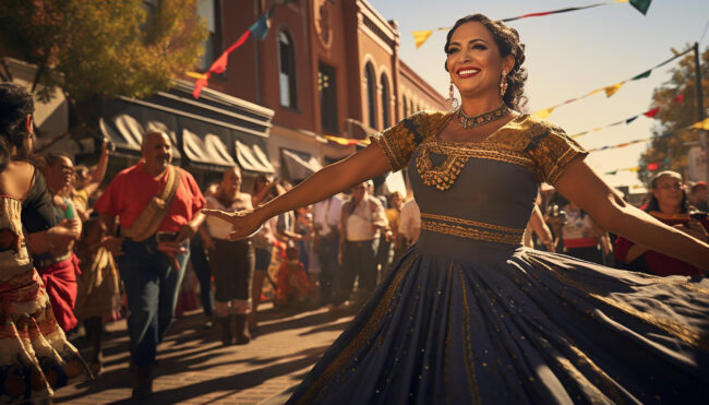 Folklórico dancers at Cinco de Mayo festival in Inland Empire