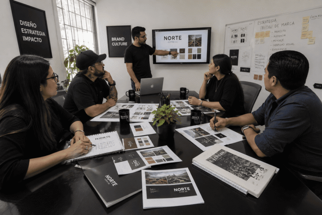 Latino creative agencies team collaborating on branding and storytelling work