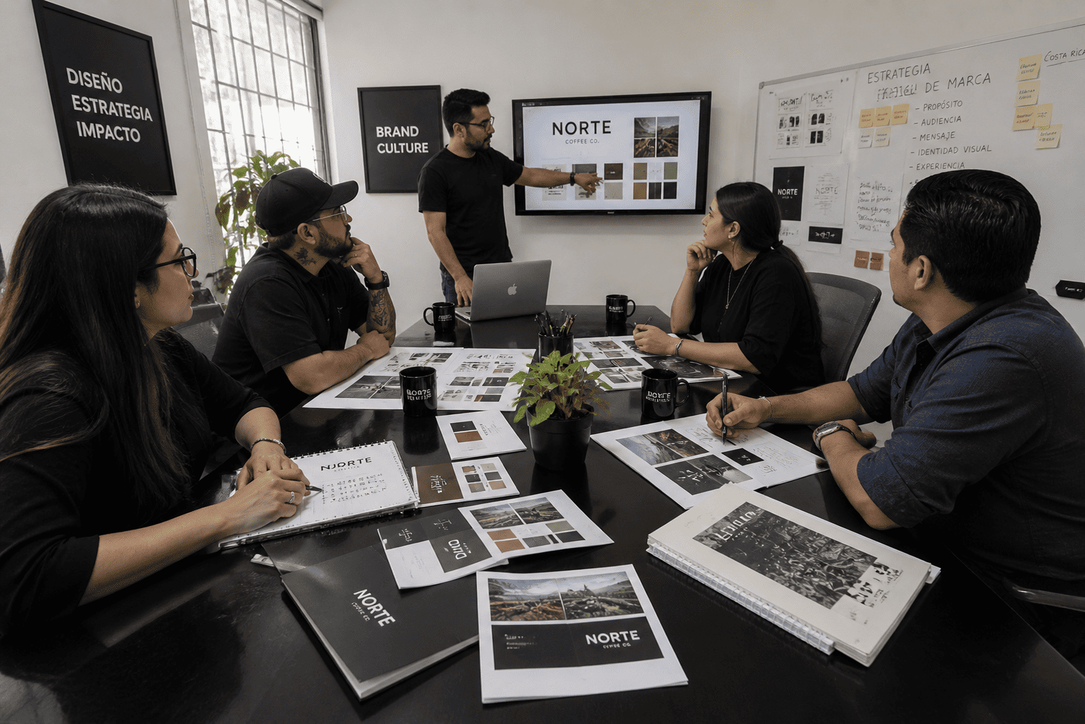 Latino creative agencies team collaborating on branding and storytelling work