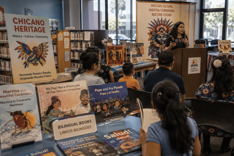 image-Celebrating-Chicano-heritage-at-the-library Local library supporting Chicano community culture with bilingual resources and events
