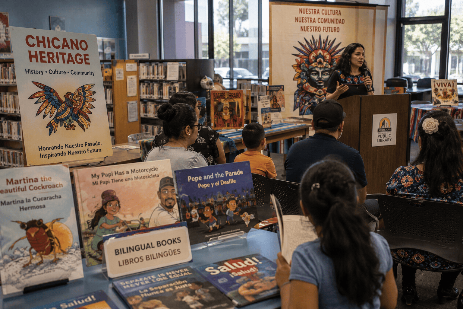image-Celebrating-Chicano-heritage-at-the-library Local library supporting Chicano community culture with bilingual resources and events