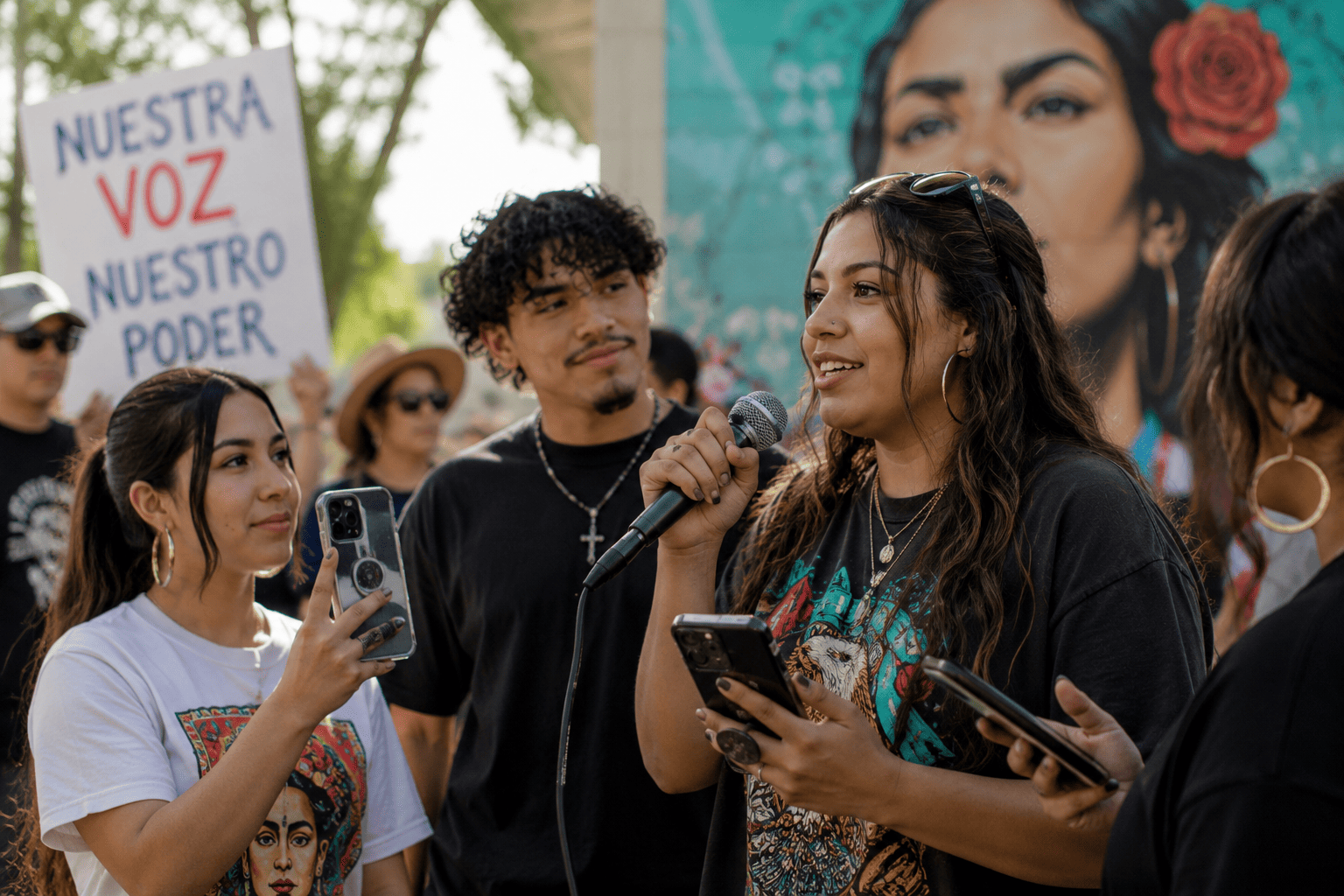 Chicano Gen Z activism at a youth-led community event