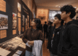 Students viewing cultural representation in a museum exhibit